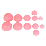 Maxbell 12 Pieces Silicone Vacuum Cupping Cup Flexible Accessory Silicone Can Puller pink