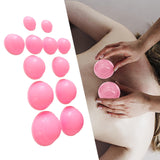 Maxbell 12 Pieces Silicone Vacuum Cupping Cup Flexible Accessory Silicone Can Puller pink