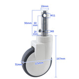 Maxbell Swivel Stem Caster Transport Castors Wheel for Hospital Beds Mop Bucket Cart Style A