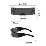 Maxbell Maxbell Studded Biker Glasses Studded Sunglasses for Beach Party Music Festival 10 Rivet Black Gray
