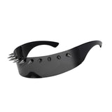 Maxbell Maxbell Studded Biker Glasses Studded Sunglasses for Beach Party Music Festival 10 Rivet Black Gray