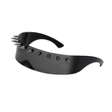 Maxbell Maxbell Studded Biker Glasses Studded Sunglasses for Beach Party Music Festival 10 Rivet Black Gray