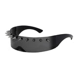 Maxbell Maxbell Studded Biker Glasses Studded Sunglasses for Beach Party Music Festival 10 Rivet Black Gray