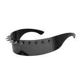 Maxbell Maxbell Studded Biker Glasses Studded Sunglasses for Beach Party Music Festival 10 Rivet Black Gray