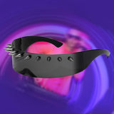 Maxbell Maxbell Studded Biker Glasses Studded Sunglasses for Beach Party Music Festival 10 Rivet Black Gray