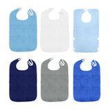 Maxbell Maxbell 3Pcs Adult Bibs Reusable Large Adult Feeding Bibs for Elderly Unisex Seniors azure color