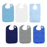Maxbell Maxbell 3Pcs Adult Bibs Reusable Large Adult Feeding Bibs for Elderly Unisex Seniors azure color
