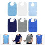 Maxbell Maxbell 3Pcs Adult Bibs Reusable Large Adult Feeding Bibs for Elderly Unisex Seniors azure color
