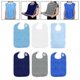 Maxbell Maxbell 3Pcs Adult Bibs Reusable Large Adult Feeding Bibs for Elderly Unisex Seniors azure color