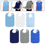 Maxbell Maxbell 3Pcs Adult Bibs Reusable Large Adult Feeding Bibs for Elderly Unisex Seniors azure color