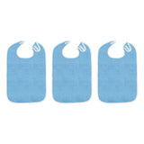 Maxbell Maxbell 3Pcs Adult Bibs Reusable Large Adult Feeding Bibs for Elderly Unisex Seniors azure color
