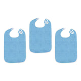 Maxbell Maxbell 3Pcs Adult Bibs Reusable Large Adult Feeding Bibs for Elderly Unisex Seniors azure color