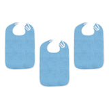 Maxbell Maxbell 3Pcs Adult Bibs Reusable Large Adult Feeding Bibs for Elderly Unisex Seniors azure color
