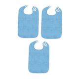 Maxbell Maxbell 3Pcs Adult Bibs Reusable Large Adult Feeding Bibs for Elderly Unisex Seniors azure color