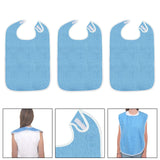 Maxbell Maxbell 3Pcs Adult Bibs Reusable Large Adult Feeding Bibs for Elderly Unisex Seniors azure color