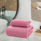 Maxbell Towel and Bath Towel Set Quick Dry Breathable Wash Cloth for Shower Yoga Deep pink