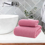 Maxbell Towel and Bath Towel Set Quick Dry Breathable Wash Cloth for Shower Yoga Deep pink