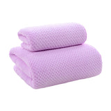 Maxbell Towel and Bath Towel Set Quick Dry Breathable Wash Cloth for Shower Yoga Violet