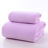 Maxbell Towel and Bath Towel Set Quick Dry Breathable Wash Cloth for Shower Yoga Violet