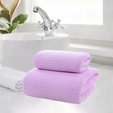 Maxbell Towel and Bath Towel Set Quick Dry Breathable Wash Cloth for Shower Yoga Violet