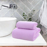 Maxbell Towel and Bath Towel Set Quick Dry Breathable Wash Cloth for Shower Yoga Violet