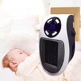 Maxbell Small Heater EU Adapter Plug with Remote Controller for Study Office Bedroom