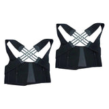 Maxbell 2 Pieces Back Brace and Posture Corrector Comfortable Shoulder and Neck Support M
