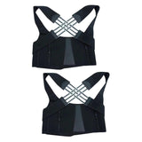 Maxbell 2 Pieces Back Brace and Posture Corrector Comfortable Shoulder and Neck Support M