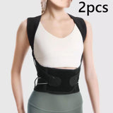 Maxbell 2 Pieces Back Brace and Posture Corrector Comfortable Shoulder and Neck Support M