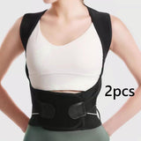 Maxbell 2 Pieces Back Brace and Posture Corrector Comfortable Shoulder and Neck Support L