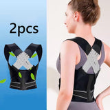 Maxbell 2 Pieces Back Brace and Posture Corrector Comfortable Shoulder and Neck Support XL