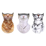 Maxbell Neck Gaiter Cat Design Summer Face Mask with Ear Loops for Skiing Daily Wear brown