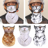 Maxbell Neck Gaiter Cat Design Summer Face Mask with Ear Loops for Skiing Daily Wear brown