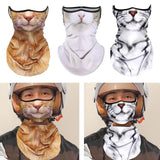 Maxbell Neck Gaiter Cat Design Summer Face Mask with Ear Loops for Skiing Daily Wear brown