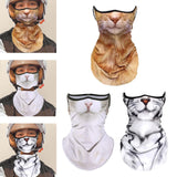 Maxbell Neck Gaiter Cat Design Summer Face Mask with Ear Loops for Skiing Daily Wear brown