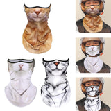 Maxbell Neck Gaiter Cat Design Summer Face Mask with Ear Loops for Skiing Daily Wear brown