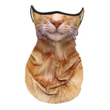 Maxbell Neck Gaiter Cat Design Summer Face Mask with Ear Loops for Skiing Daily Wear brown