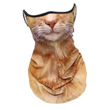 Maxbell Neck Gaiter Cat Design Summer Face Mask with Ear Loops for Skiing Daily Wear brown