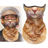 Maxbell Neck Gaiter Cat Design Summer Face Mask with Ear Loops for Skiing Daily Wear brown