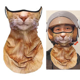 Maxbell Neck Gaiter Cat Design Summer Face Mask with Ear Loops for Skiing Daily Wear brown