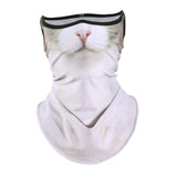 Maxbell Neck Gaiter Cat Design Summer Face Mask with Ear Loops for Skiing Daily Wear white