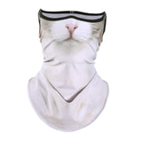 Maxbell Neck Gaiter Cat Design Summer Face Mask with Ear Loops for Skiing Daily Wear white