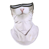 Maxbell Neck Gaiter Cat Design Summer Face Mask with Ear Loops for Skiing Daily Wear white