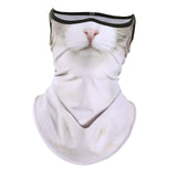 Maxbell Neck Gaiter Cat Design Summer Face Mask with Ear Loops for Skiing Daily Wear white