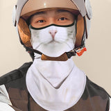 Maxbell Neck Gaiter Cat Design Summer Face Mask with Ear Loops for Skiing Daily Wear white