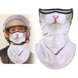 Maxbell Neck Gaiter Cat Design Summer Face Mask with Ear Loops for Skiing Daily Wear white