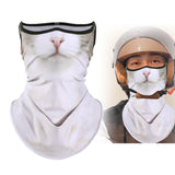 Maxbell Neck Gaiter Cat Design Summer Face Mask with Ear Loops for Skiing Daily Wear white