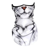 Maxbell Neck Gaiter Cat Design Summer Face Mask with Ear Loops for Skiing Daily Wear black white