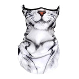 Maxbell Neck Gaiter Cat Design Summer Face Mask with Ear Loops for Skiing Daily Wear black white