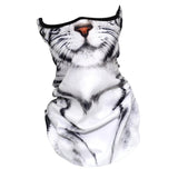 Maxbell Neck Gaiter Cat Design Summer Face Mask with Ear Loops for Skiing Daily Wear black white